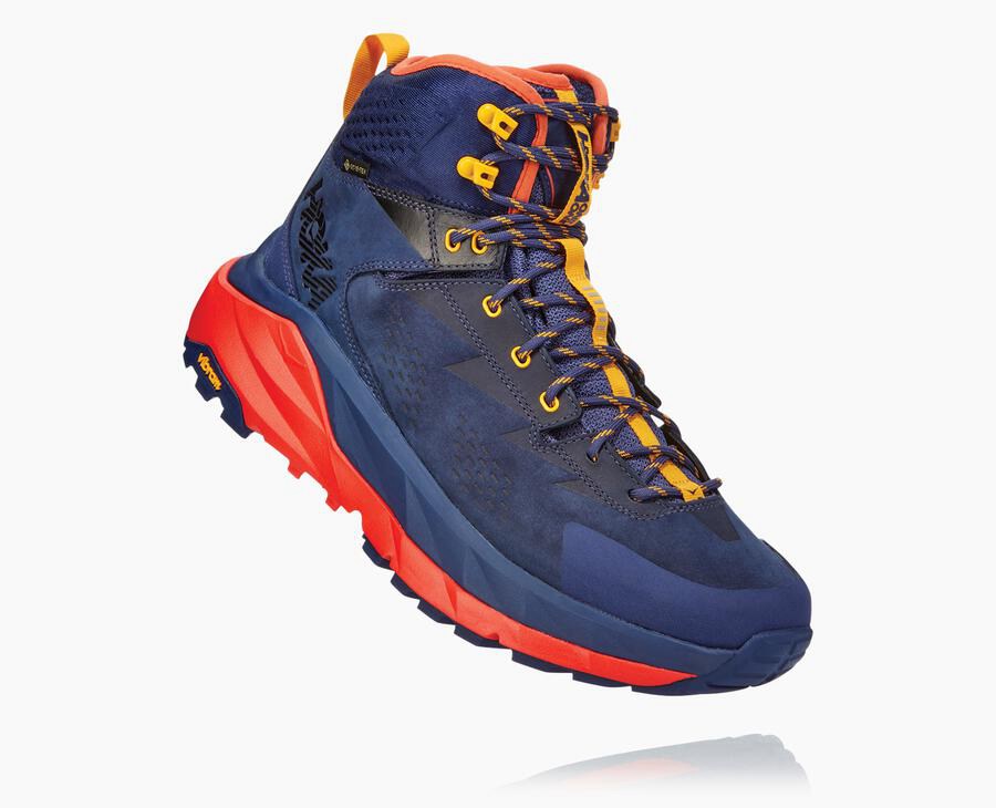 Hoka One One Hiking Boots Mens Blue/Red - Kaha GORE-TEX - 28917XVIK